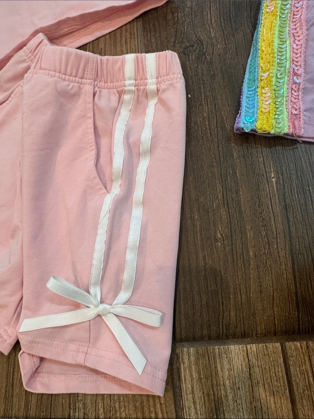 Lola + The Boys Pink Short Sleeve Pajama Top & Shorts Set
